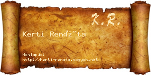 Kerti Renáta névjegykártya